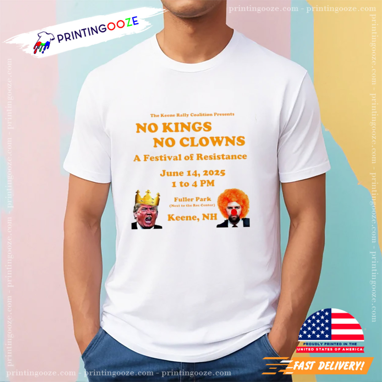 Trump And JD Vance No Kings No Clowns In Keene Shirt Trump And JD Vance No Kings No Clowns In Keene Shirt