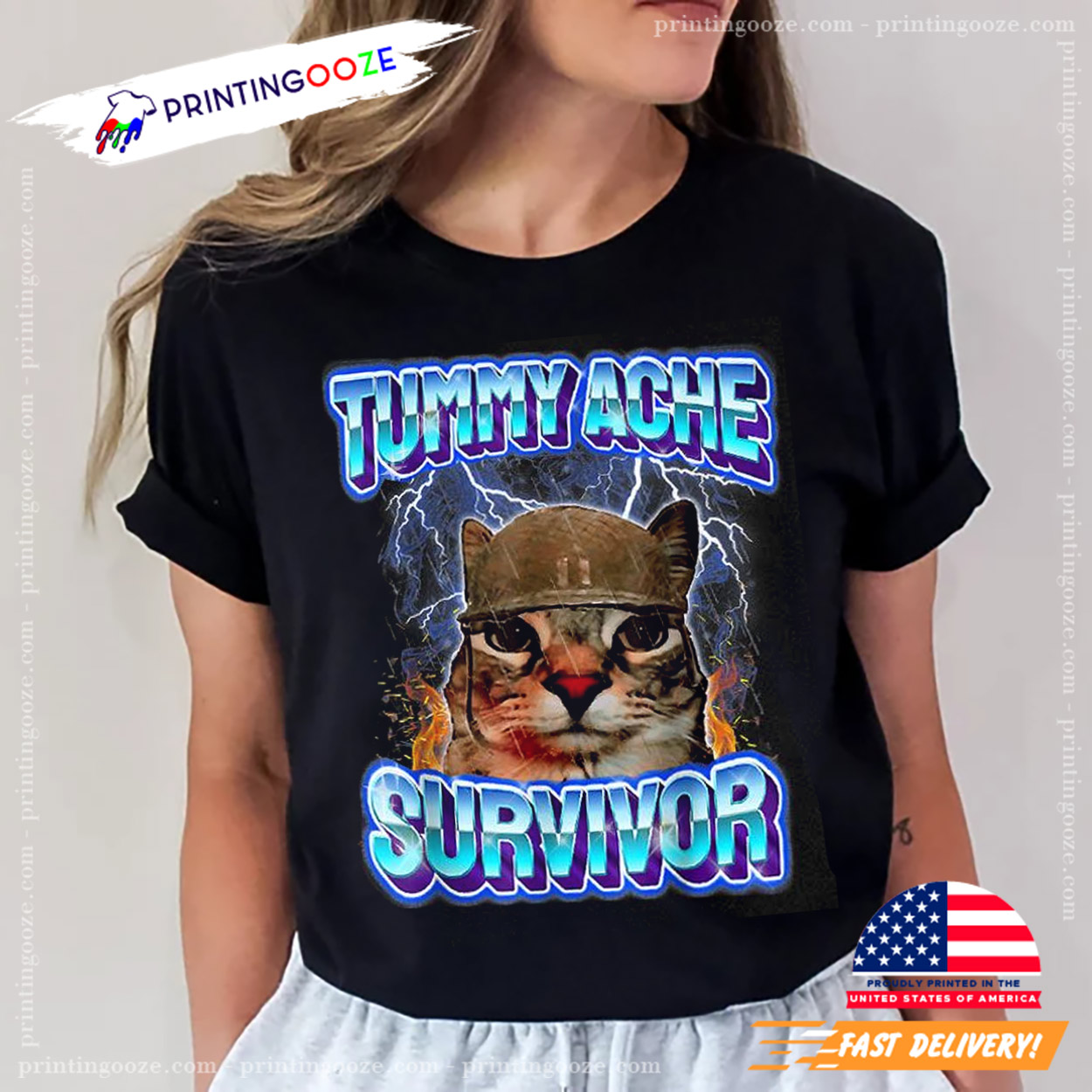 Tummy Ache Survivor Cat Meme Shirt Tummy Ache Survivor Cat Meme Shirt