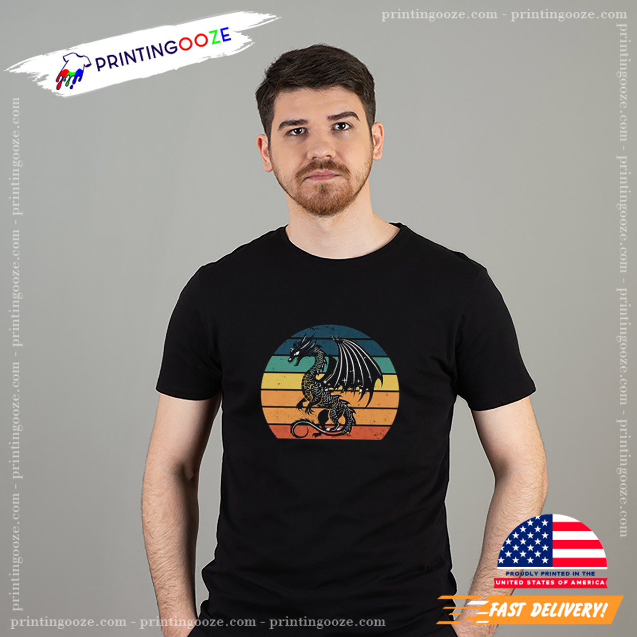 Vintage Black Dragon Medieval Fantasy Graphic T-shirt Vintage Black Dragon Medieval Fantasy Graphic T-shirt