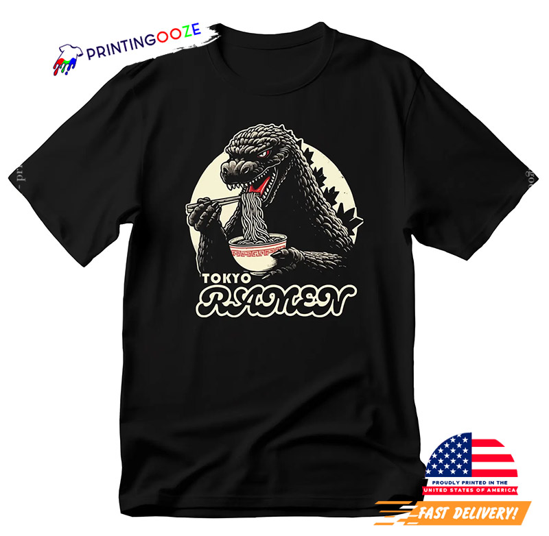 Vintage Godzilla Giant Monster Eat Tokyo Ramen Funny T-shirt Vintage Godzilla Giant Monster Eat Tokyo Ramen Funny T-shirt
