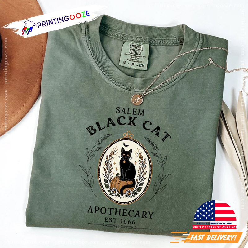 Vintage Halloween Salem Black Cat Witchy Fall Comfort Colors Tee Vintage Halloween Salem Black Cat Witchy Fall Comfort Colors Tee