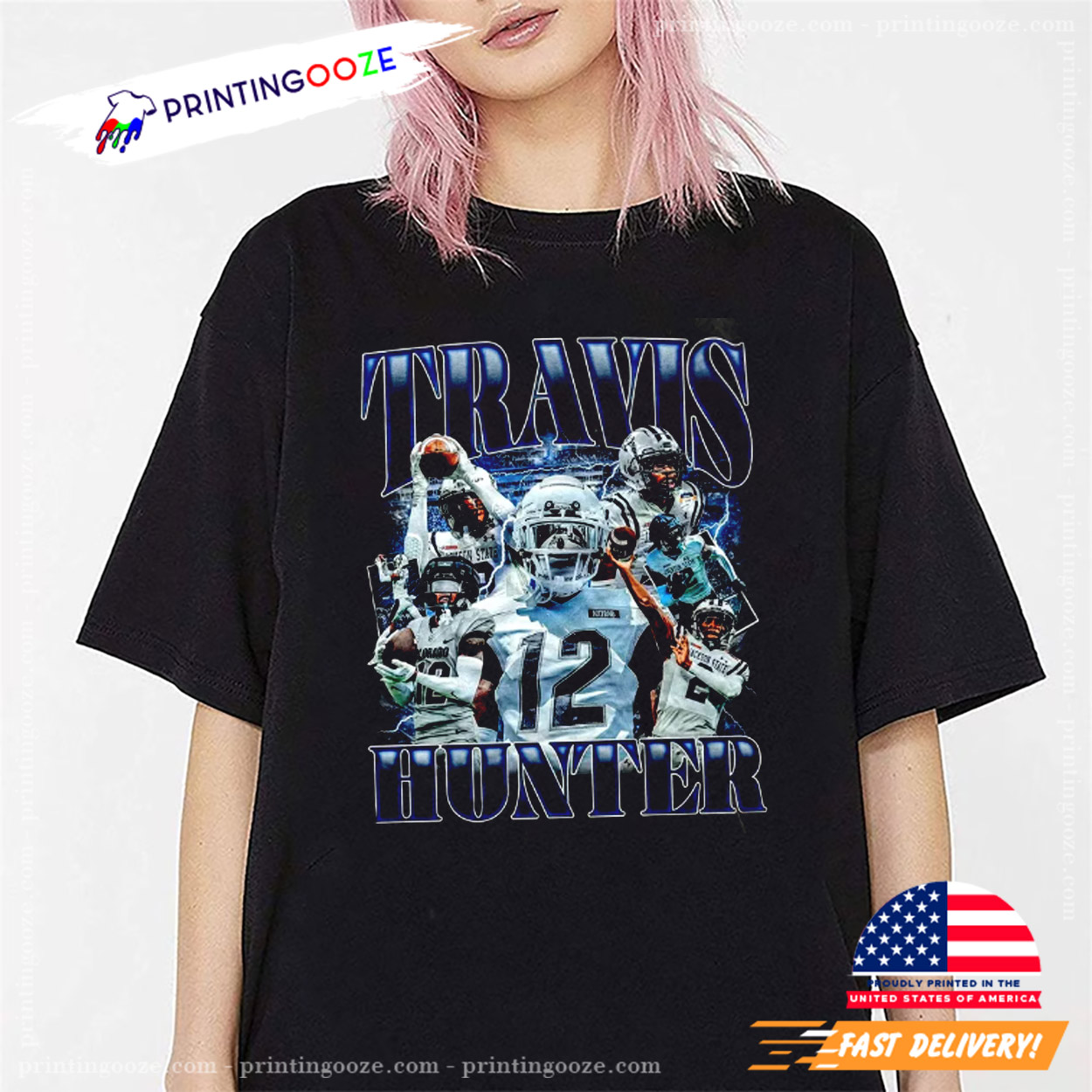 Vintage Travis Hunter Number 12 Football Shirt Vintage Travis Hunter Number 12 Football Shirt