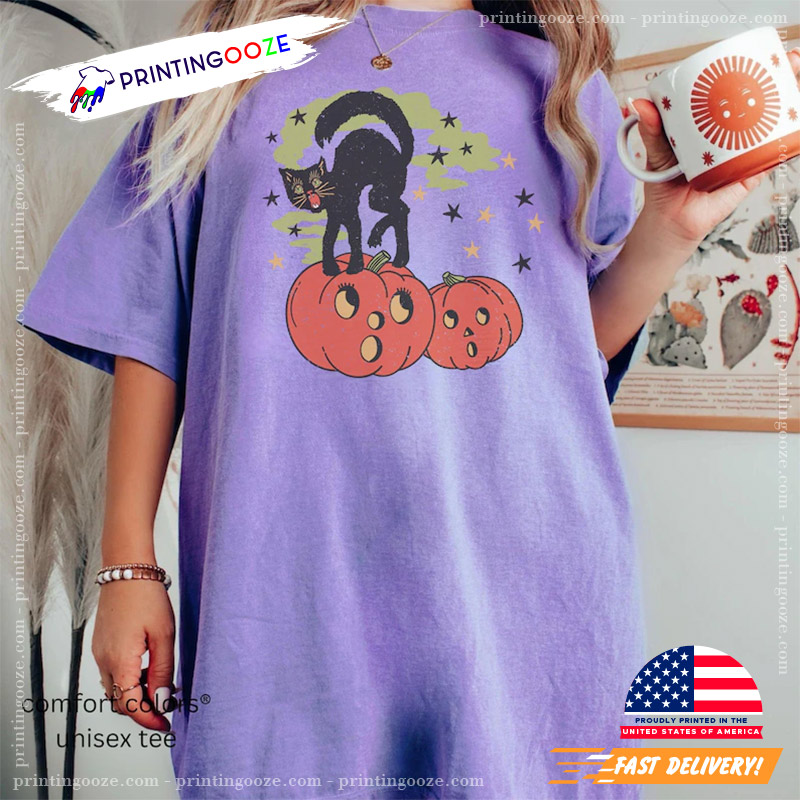 Vintage Witch Kitten Pumpkin Season Comfort Colors Shirt Vintage Witch Kitten Pumpkin Season Comfort Colors Shirt
