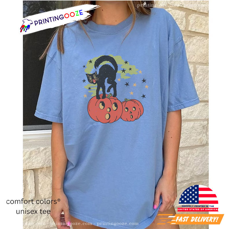 Vintage Witch Kitten Pumpkin Season Comfort Colors Shirt Vintage Witch Kitten Pumpkin Season Comfort Colors Shirt