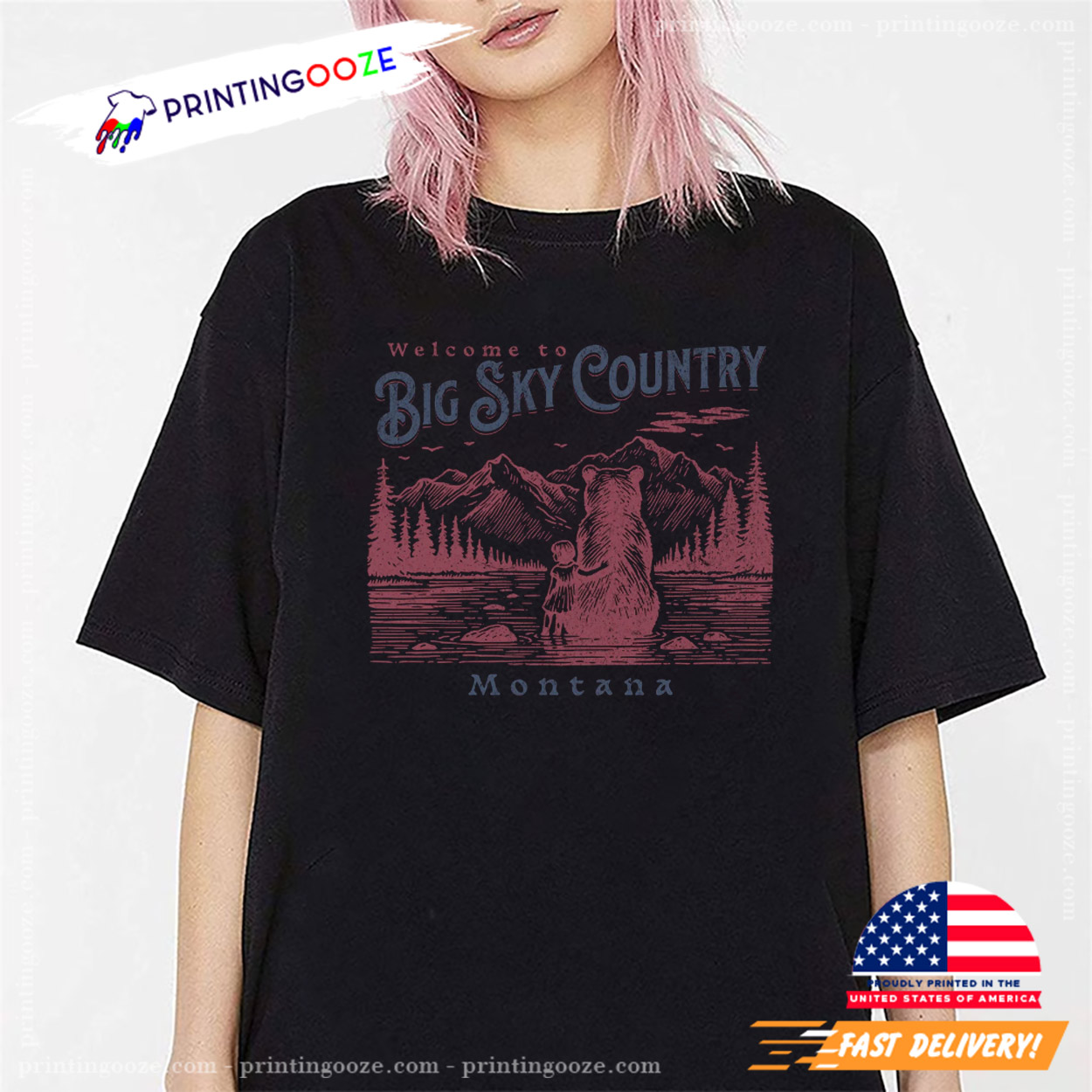 Welcome To Big Sky Coutry Hiking Shirt Welcome To Big Sky Coutry Hiking Shirt