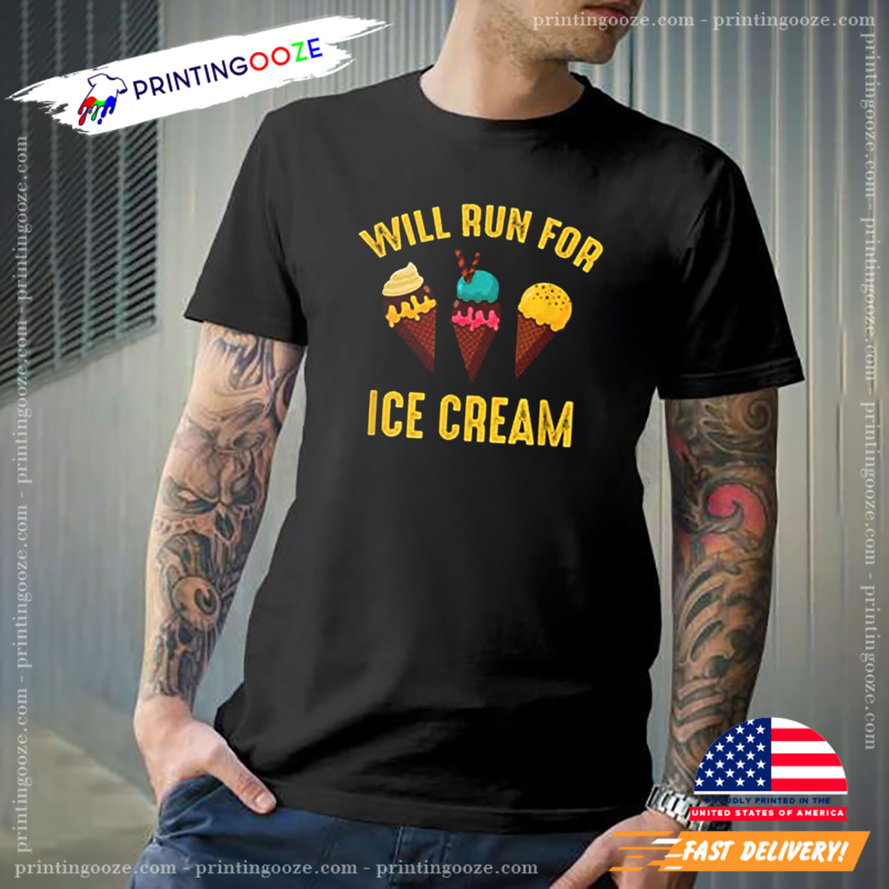 Will Run For Ice Cream Funny Ice Cream T-shirt Will Run For Ice Cream Funny Ice Cream T-shirt