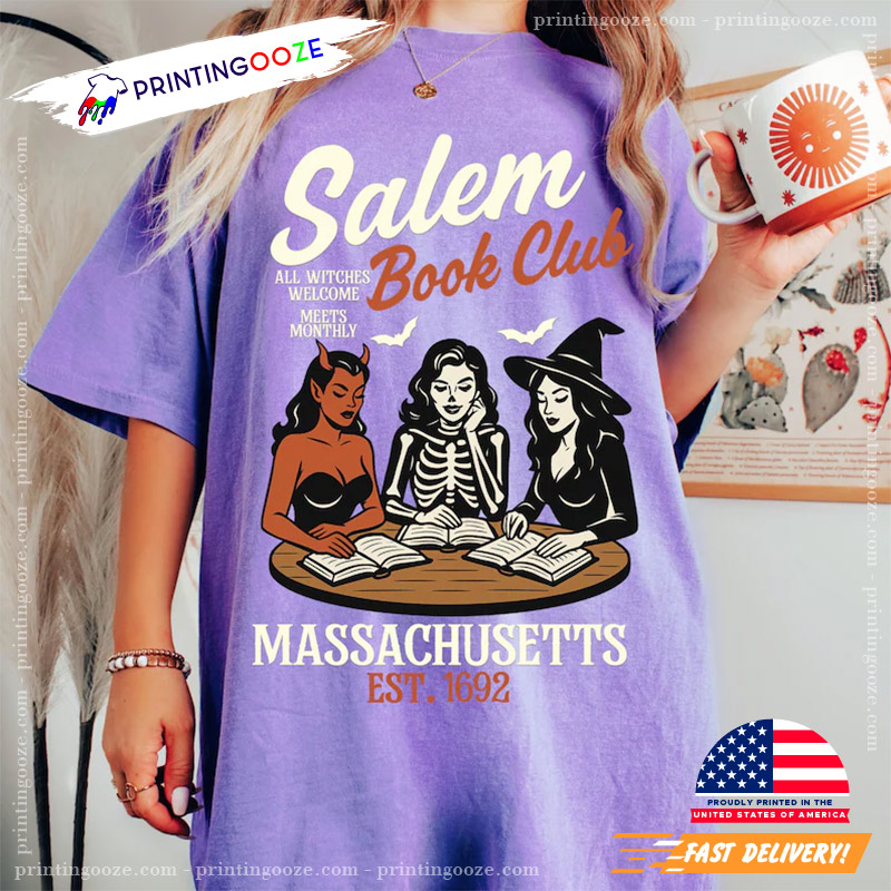 Witchy Book Club Spooky Girl Reading Halloween Comfort Color Shirt Witchy Book Club Spooky Girl Reading Halloween Comfort Color Shirt