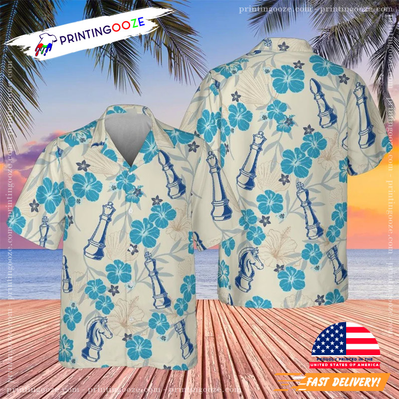 World Chess Day Flowers Pattern Hawaiian Shirt World Chess Day Flowers Pattern Hawaiian Shirt