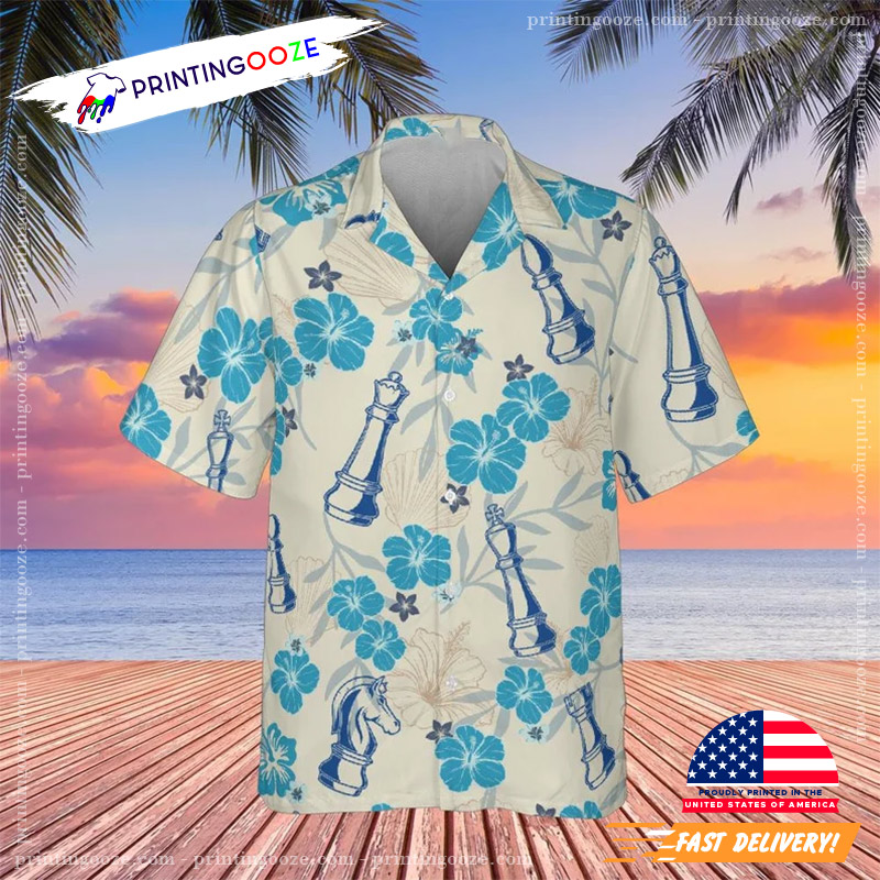 World Chess Day Flowers Pattern Hawaiian Shirt World Chess Day Flowers Pattern Hawaiian Shirt