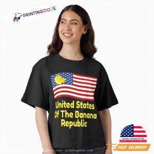 Bananas On American Flag Republic Of The United States T-shirt 1