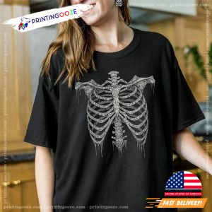Broken Skeleton Chest Halloween Comfort Colors T shirt 1