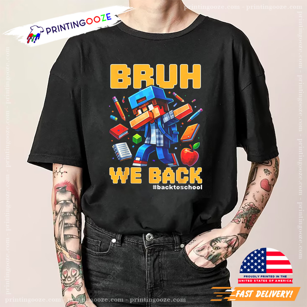 Bruh We Back Minecraft Dab Back To School Shirt Bruh We Back Minecraft Dab Back To School Shirt