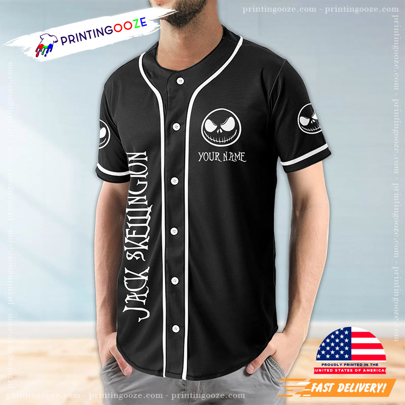 Custom Disney Jack Skellington Halloween Baseball Jersey Custom Disney Jack Skellington Halloween Baseball Jersey
