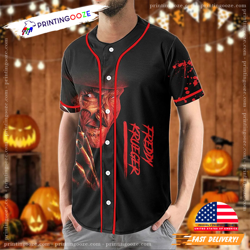 Custom Freddy Krueger Scary Movie Halloween Baseball Jersey Custom Freddy Krueger Scary Movie Halloween Baseball Jersey