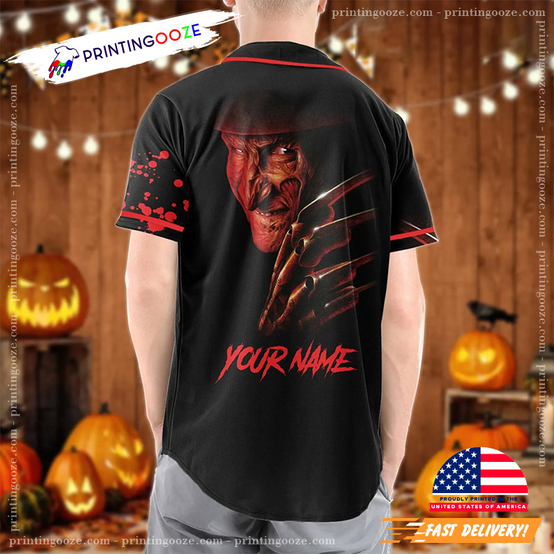 Custom Freddy Krueger Scary Movie Halloween Baseball Jersey Custom Freddy Krueger Scary Movie Halloween Baseball Jersey