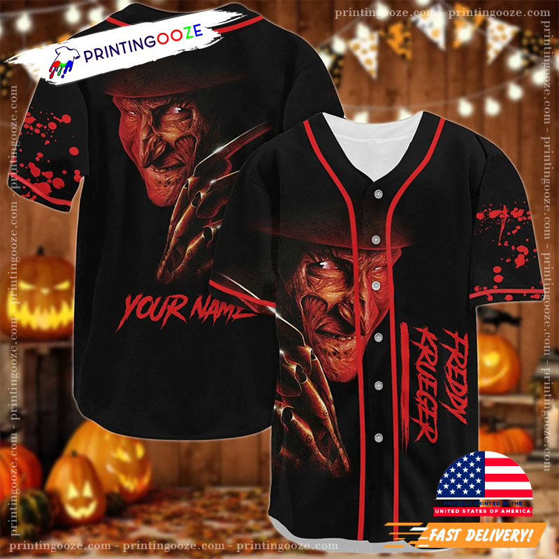 Custom Freddy Krueger Scary Movie Halloween Baseball Jersey Custom Freddy Krueger Scary Movie Halloween Baseball Jersey