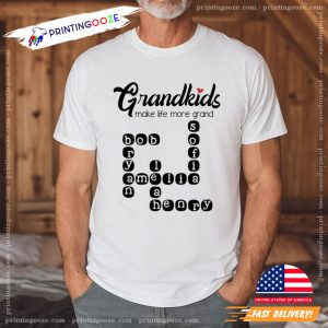 Custom Grandkids Crossword Puzzle Happy Grandparents Day Shirt 1