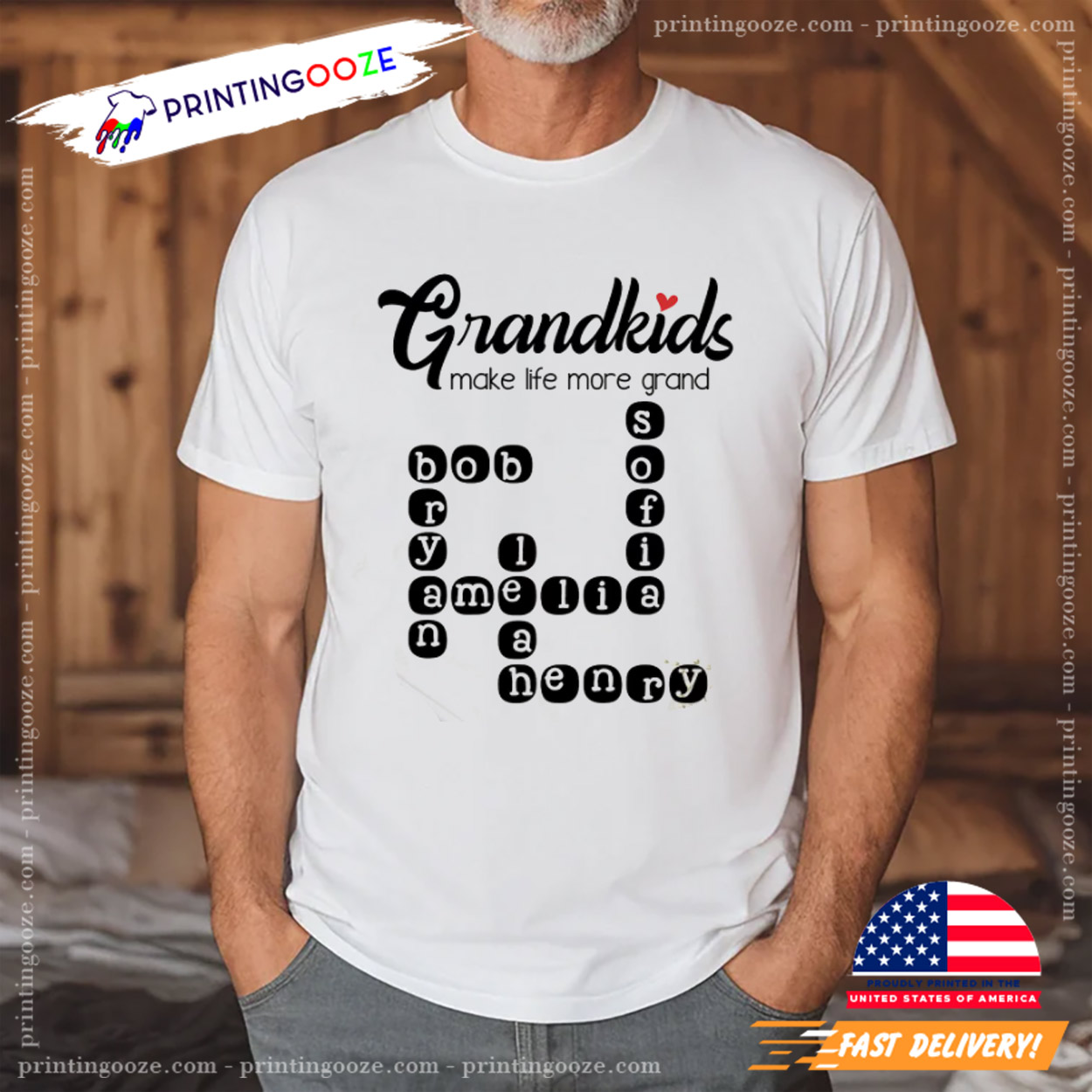 Custom Grandkids Crossword Puzzle Happy Grandparents Day Shirt Custom Grandkids Crossword Puzzle Happy Grandparents Day Shirt