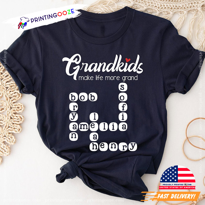 Custom Grandkids Crossword Puzzle Happy Grandparents Day Shirt Custom Grandkids Crossword Puzzle Happy Grandparents Day Shirt