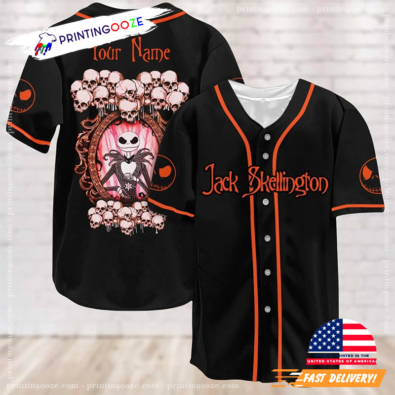 Custom Jack Skellington Spooky Season Baseball Jersey Custom Jack Skellington Spooky Season Baseball Jersey