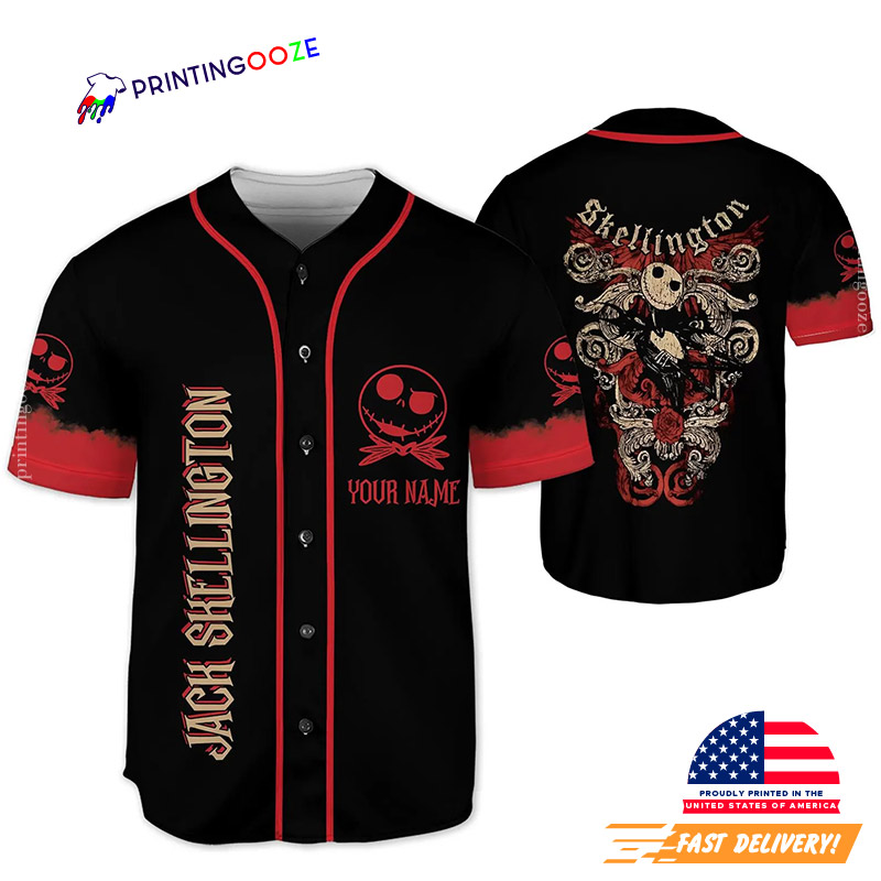 Custom Jack Skellington The Nightmare Before Christmas Baseball Jersey Custom Jack Skellington The Nightmare Before Christmas Baseball Jersey