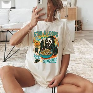 Ghostface Stab A Loops Funny Spooky Season Comfort Colors Tee 1