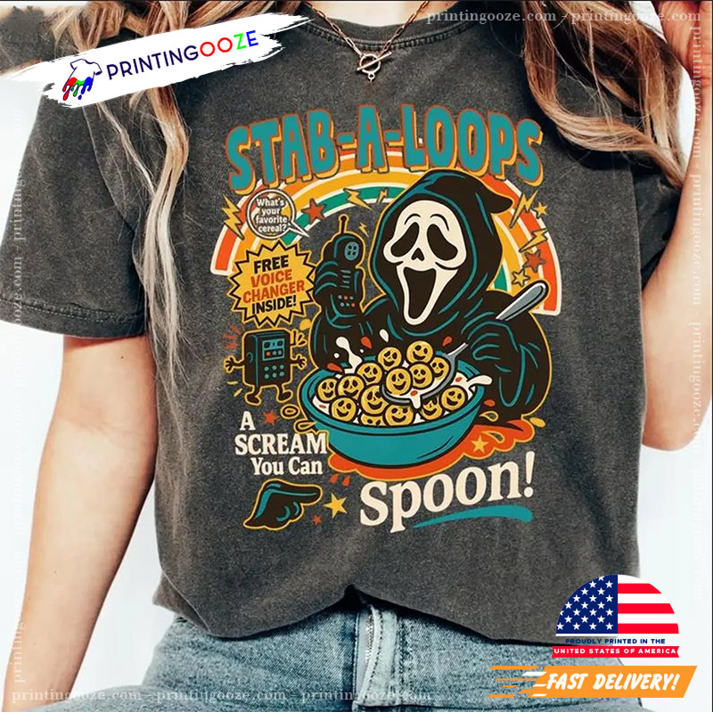 Ghost Face Stab-A-Loops Funny Spooky Season Comfort Colors Tee Ghost Face Stab-A-Loops Funny Spooky Season Comfort Colors Tee