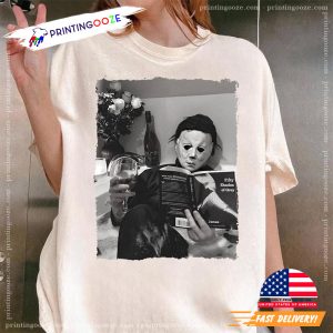 Michael Myers Read Book Halloween Comfort Colors Tee 3