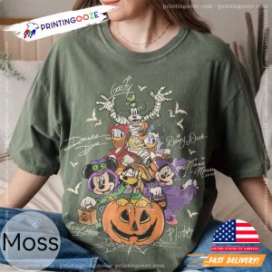 Mickey And Friends In Halloween Costume Signatures Comfort Colors T shirt 1