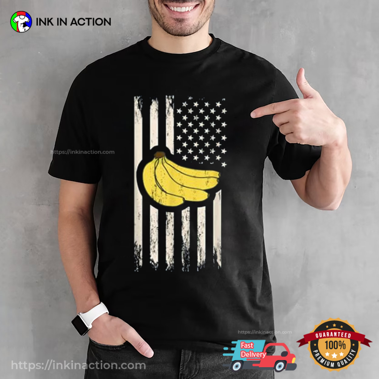Patriotic Banana & USA American Flag T-shirt Patriotic Banana & USA American Flag T-shirt