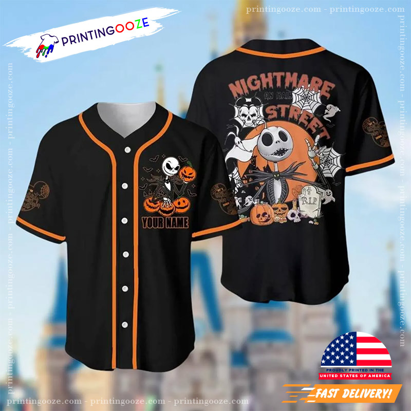 Personalized Nightmare Before Christmas Halloween Cartoon Baseball Jersey Personalized Nightmare Before Christmas Halloween Cartoon Baseball Jersey