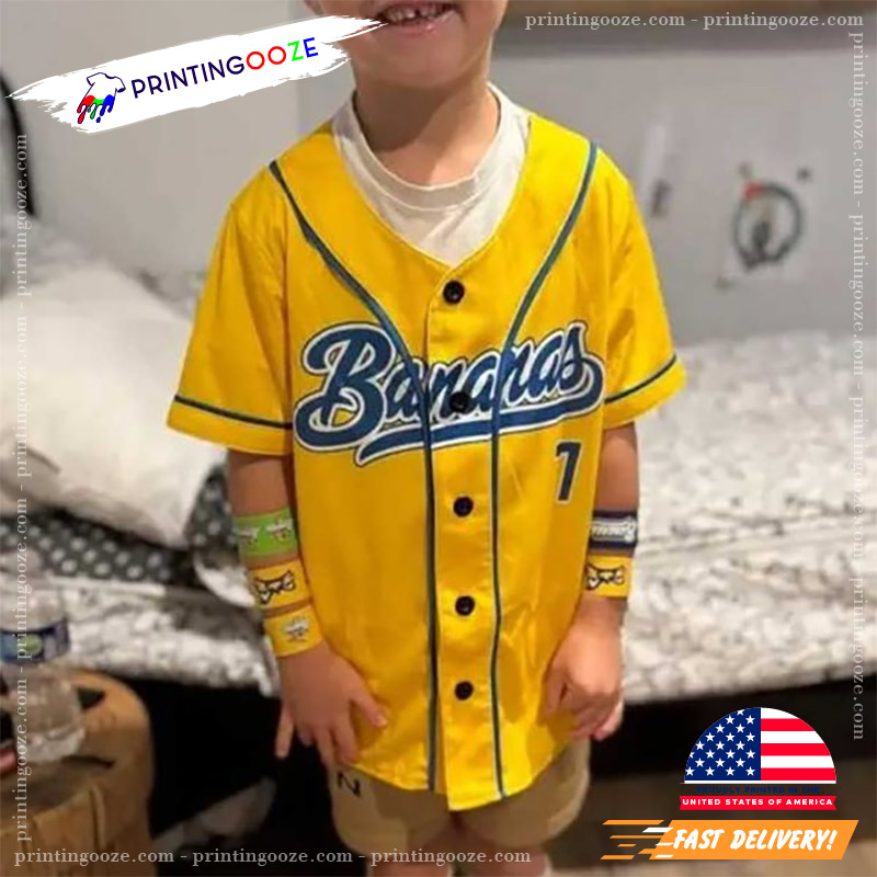 Savannah Bananas Custom Kids Baseball Jersey Savannah Bananas Custom Kids Baseball Jersey