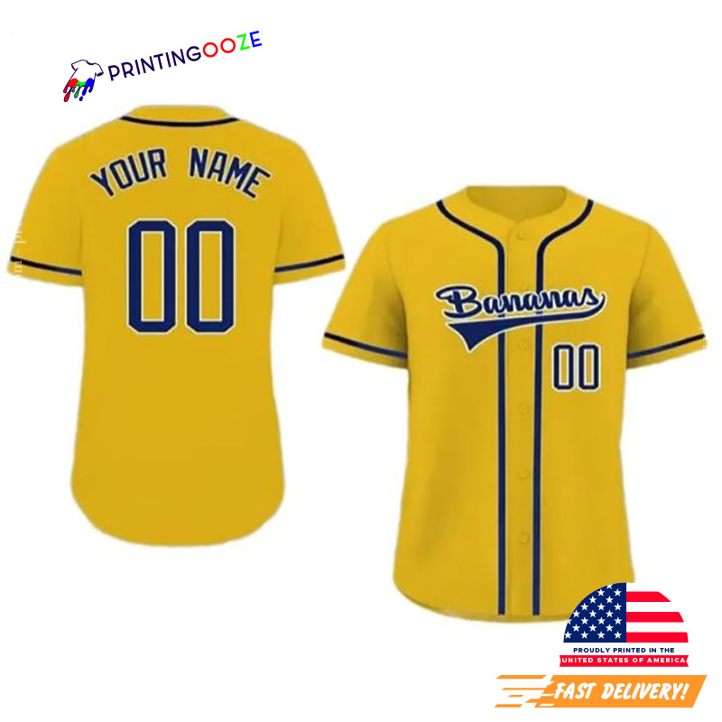 Savannah Bananas Custom Kids Baseball Jersey Savannah Bananas Custom Kids Baseball Jersey