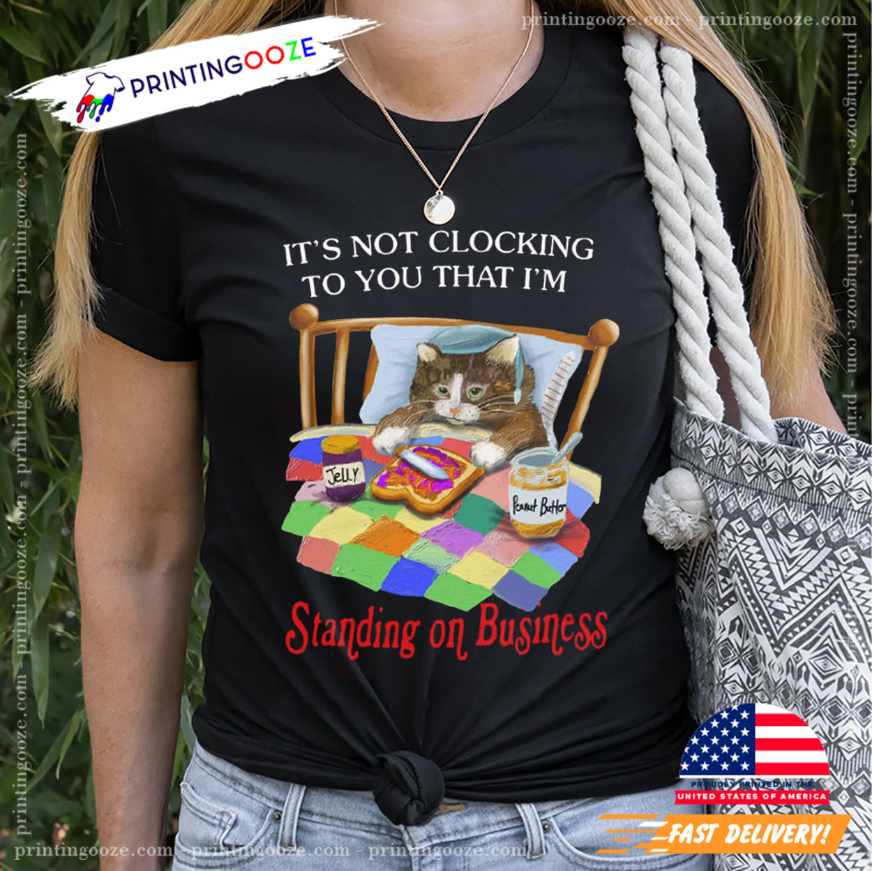 Standing On Business Lazy Cat T-shirt Standing On Business Lazy Cat T-shirt