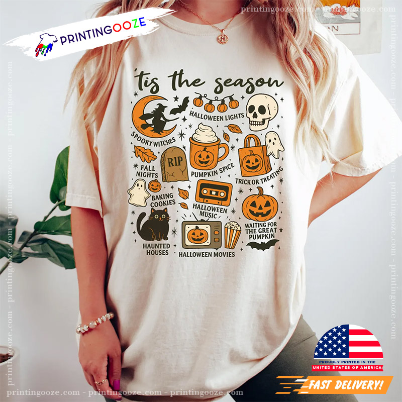Tis The Season Happy Halloween Comfort Colors Tee Tis The Season Happy Halloween Comfort Colors Tee
