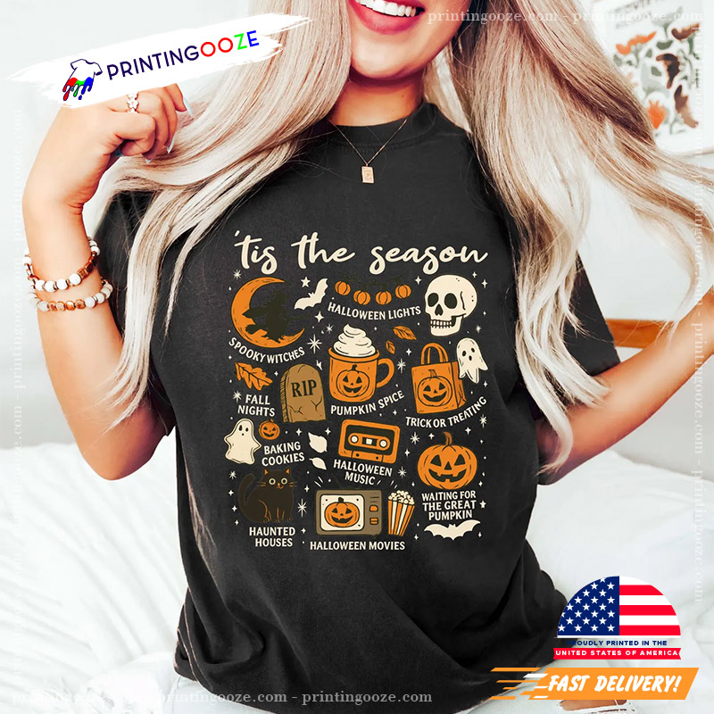 Tis The Season Happy Halloween Comfort Colors Tee Tis The Season Happy Halloween Comfort Colors Tee