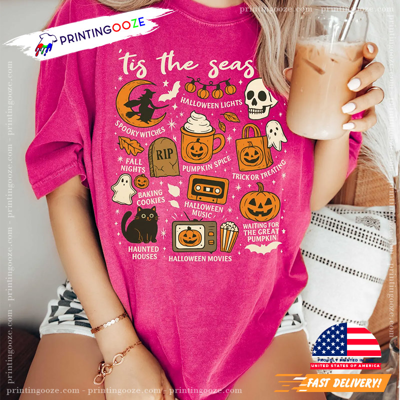 Tis The Season Happy Halloween Comfort Colors Tee Tis The Season Happy Halloween Comfort Colors Tee