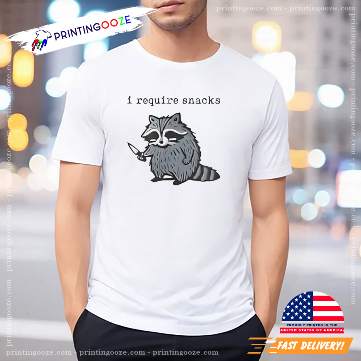 I Require Snacks Cute Raccoon Shirt I Require Snacks Cute Raccoon Shirt